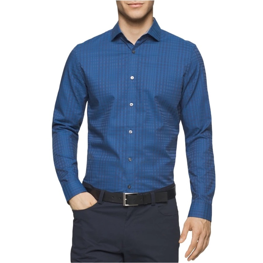 CALVIN KLEIN Slim Fit No Iron Dress Shirt